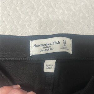 Abercrombie & Fitch Black The Flare Ultra High Rise Jeans 6S curve love